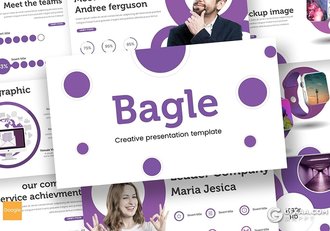 30页创意圆形组合设计商务多用途Google slides模板 5种主题配色 - 顶尖PPT