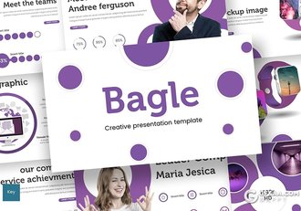 30页创意圆形组合设计商务多用途keynote模板 5种主题配色 - 顶尖PPT