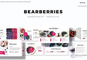 30页扁平化水果介绍展示PPT模板 5种主题配色 - 顶尖PPT