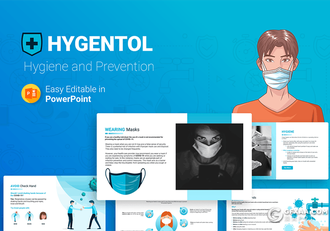 卡通插画科学预防新冠状病毒传播防范COVID-19感染PPT宣传模板 - 顶尖PPT