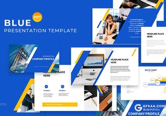39页蓝橙扁平化企业公司介绍展示PPT模板 - 顶尖PPT