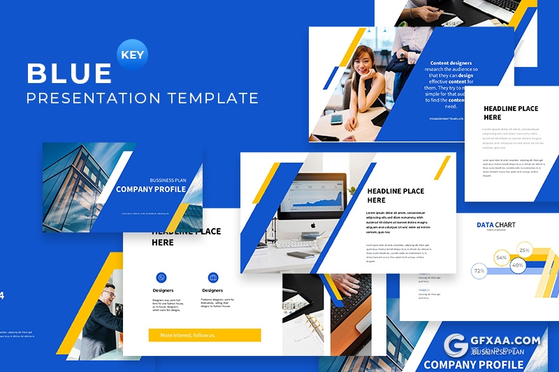 39页蓝橙扁平化企业公司介绍展示keynote模板 - 顶尖PPT