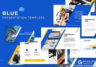 39页蓝橙扁平化企业公司介绍展示keynote模板 - 顶尖PPT