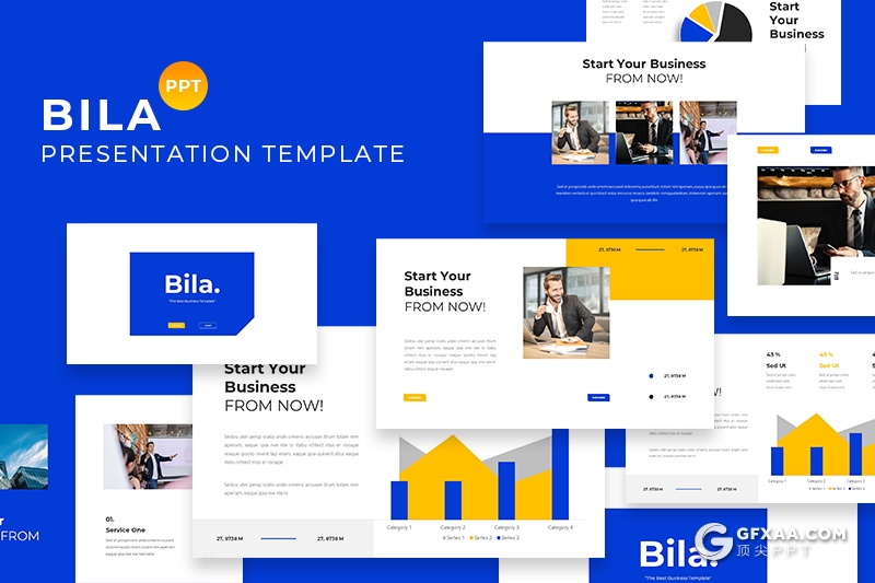 30页蓝色商务风格企业团队宣传介绍多用途PPT模板 - 顶尖PPT