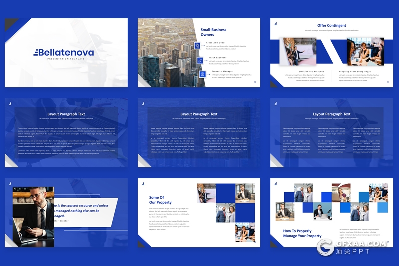 30页蓝色企业介绍项目团队展示工作汇报多用途PPT模板 - 顶尖PPT