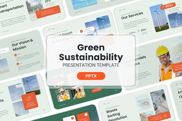 绿色可持续性能源发展PPT模板 - 顶尖PPT
