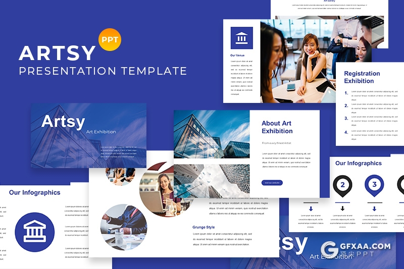 30页蓝色企业团队介绍展示工作汇报计划PPT模板 3种主题配色 - 顶尖PPT