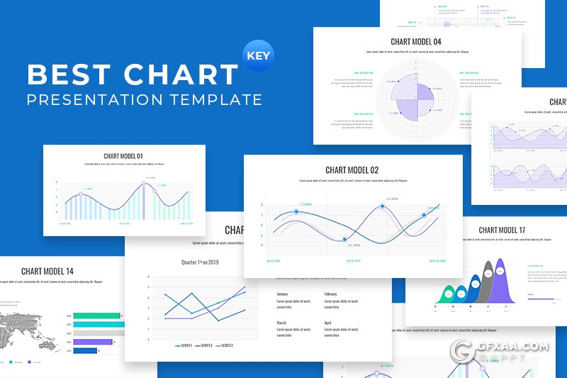 75页商务数据图形keynote曲线图雷达图甘特图条形图折线图饼形图keynote模板 - 顶尖PPT