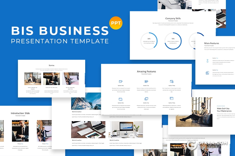 30页扁平化极简商务风格多用途PPT模板 - 顶尖PPT