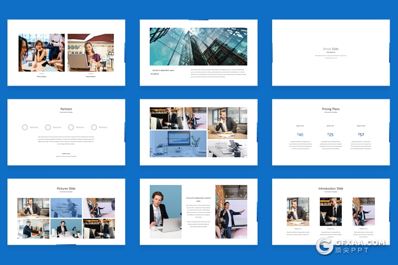 30页扁平化极简商务风格多用途PPT模板 - 顶尖PPT