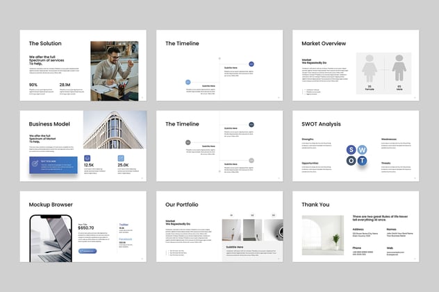 简约商务营销计划主题keynote模板 - 顶尖PPT