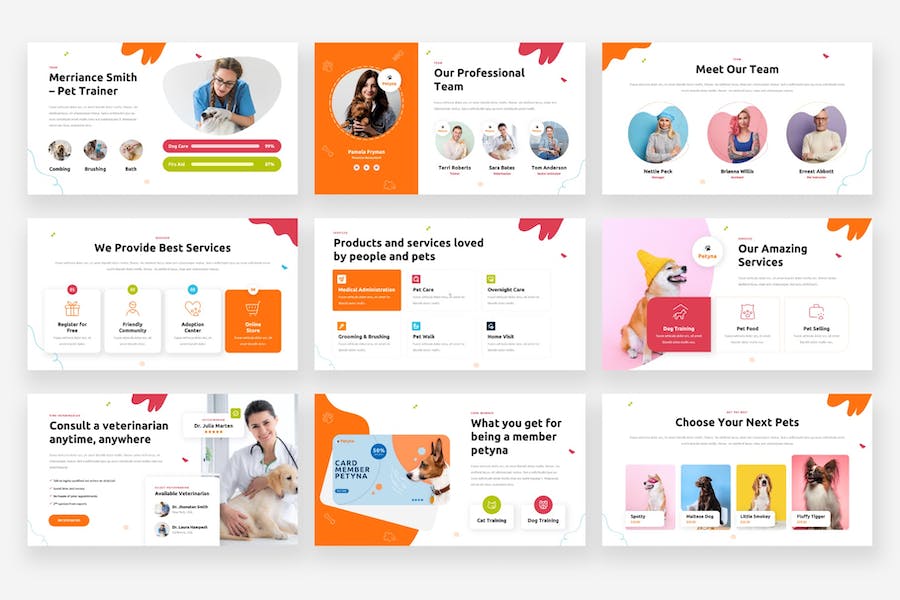 宠物护理繁育数据Keynote模板 - 顶尖PPT