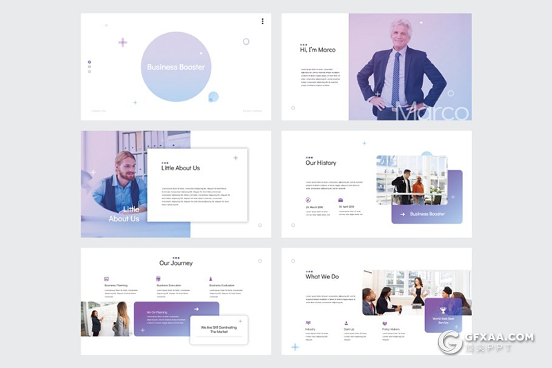 30页唯美渐变配色商务企业公司介绍项目合作多用途keynote模板 5种主题配色 - 顶尖PPT