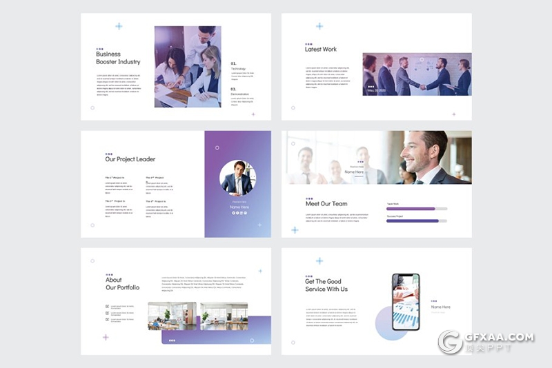 30页唯美渐变配色商务企业公司介绍项目合作多用途keynote模板 5种主题配色 - 顶尖PPT