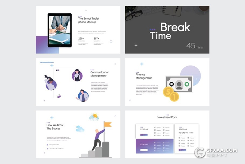 30页唯美渐变配色商务企业公司介绍项目合作多用途keynote模板 5种主题配色 - 顶尖PPT