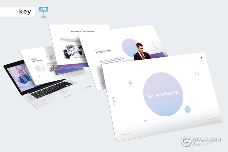 30页唯美渐变配色商务企业公司介绍项目合作多用途keynote模板 5种主题配色 - 顶尖PPT