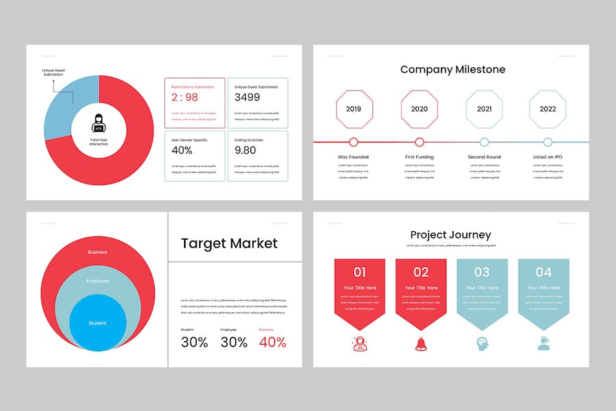 扁平化步骤层级图形图表PPT模板 - 顶尖PPT