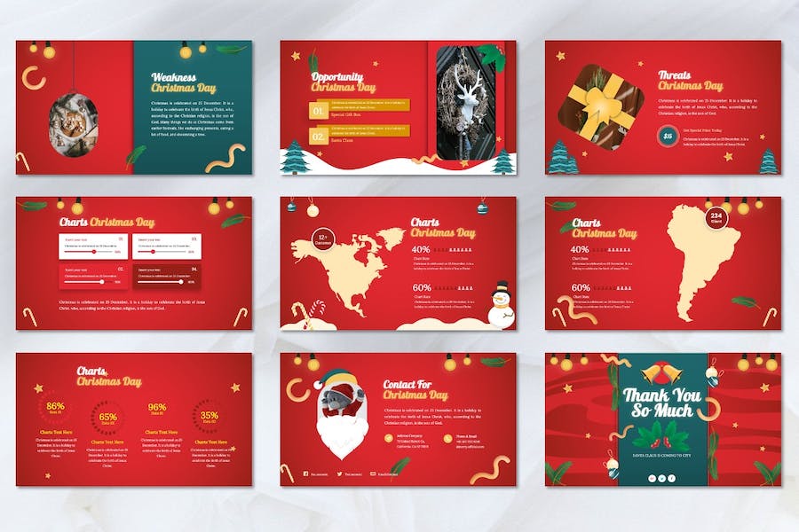 圣诞快乐PPT国外圣诞节PPT模板 - 顶尖PPT