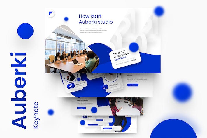 微立体圆形虚化欧美商务商业通用keynote模板 - 顶尖PPT