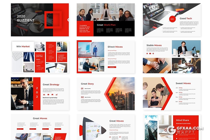 30页欧美高端商务风格企业介绍工作总结通用PPT模板 5种主题配色 - 顶尖PPT