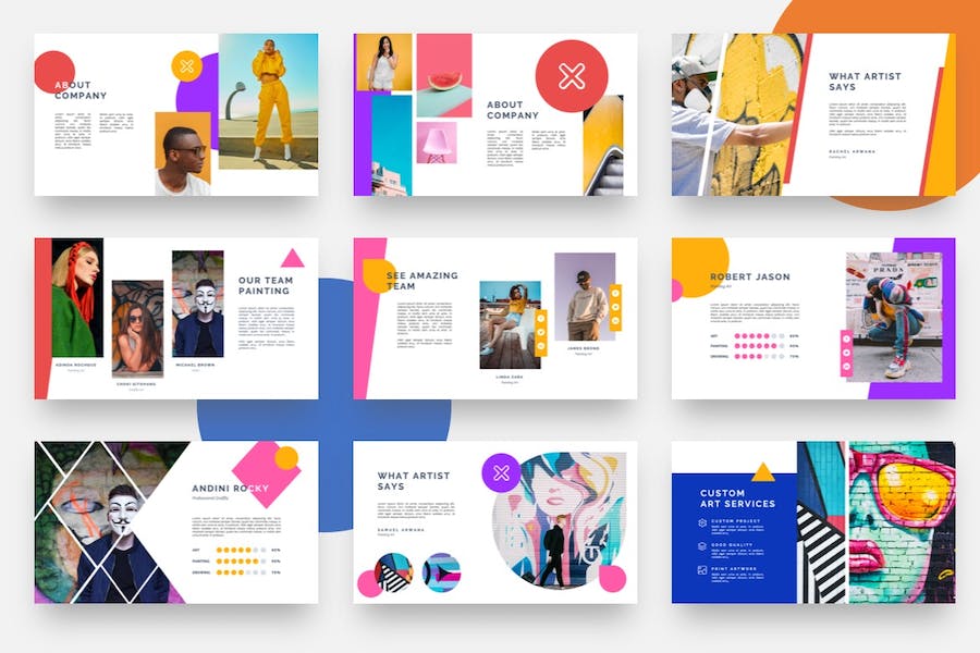 粉笔流行艺术涂鸦风格PPT模板 - 顶尖PPT