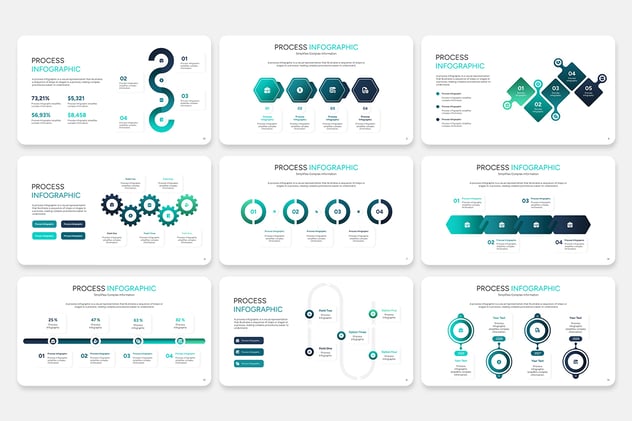 工作流程步骤信息图形PPT模板 - 顶尖PPT