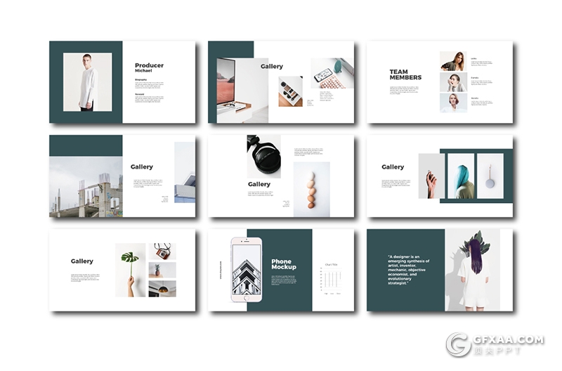 40页极简文艺小清新风格摄影美图展示keynote模板 - 顶尖PPT