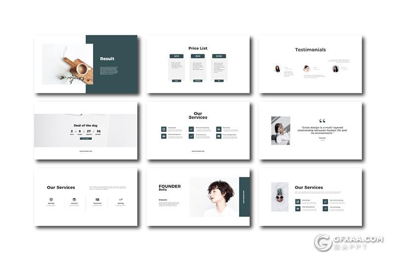 40页极简文艺小清新风格摄影美图展示keynote模板 - 顶尖PPT