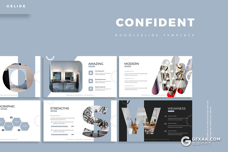 30页商务项目介绍工作汇报总结多用途Google slides模板 5种主题配色 - 顶尖PPT