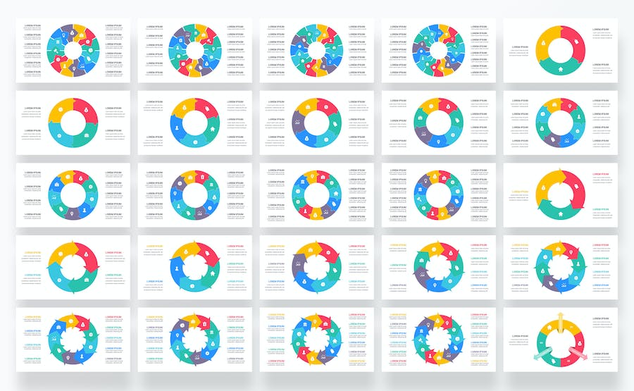 周期循环流程图表展示分析PPT模板 - 顶尖PPT