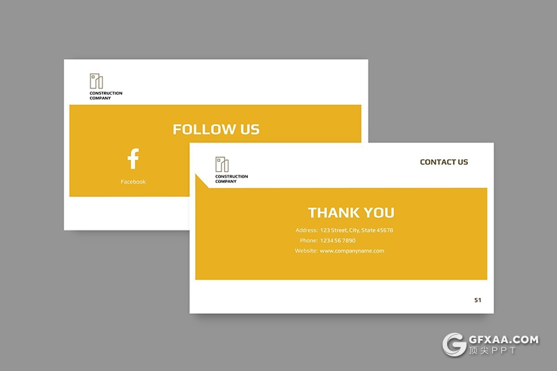 51页建筑公司介绍展示项目展示通用PPT模板 - 顶尖PPT