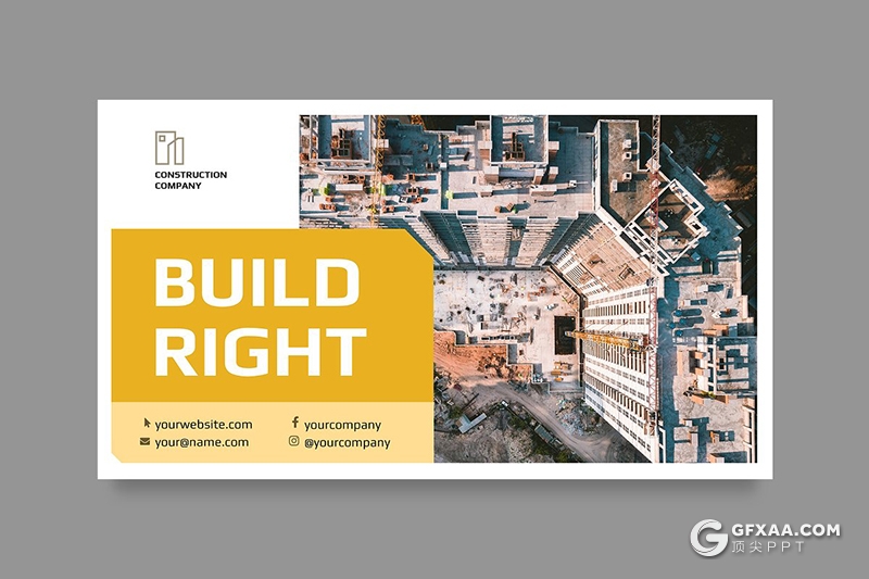 51页建筑公司介绍展示项目展示通用PPT模板 - 顶尖PPT