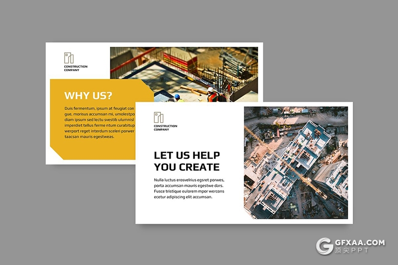 51页建筑公司介绍展示项目展示通用PPT模板 - 顶尖PPT