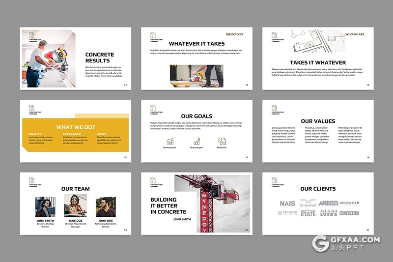 51页建筑公司介绍展示项目展示通用PPT模板 - 顶尖PPT