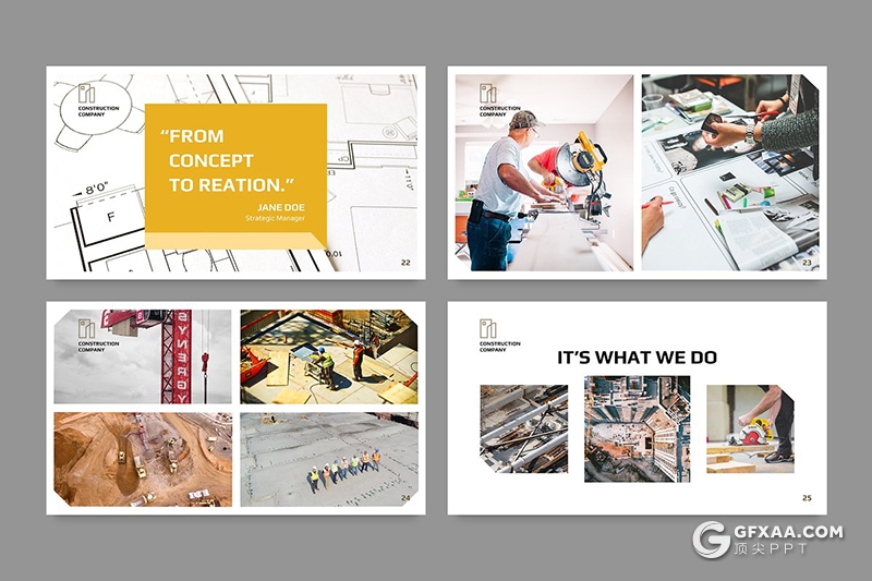 51页建筑公司介绍展示项目展示通用PPT模板 - 顶尖PPT
