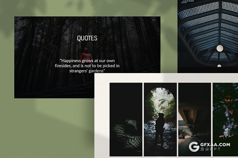 43页国外极简风格摄影美图展示PPT模板 - 顶尖PPT