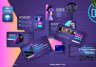 霓虹艺术讲述展示方案应用Keynote模板 - 顶尖PPT