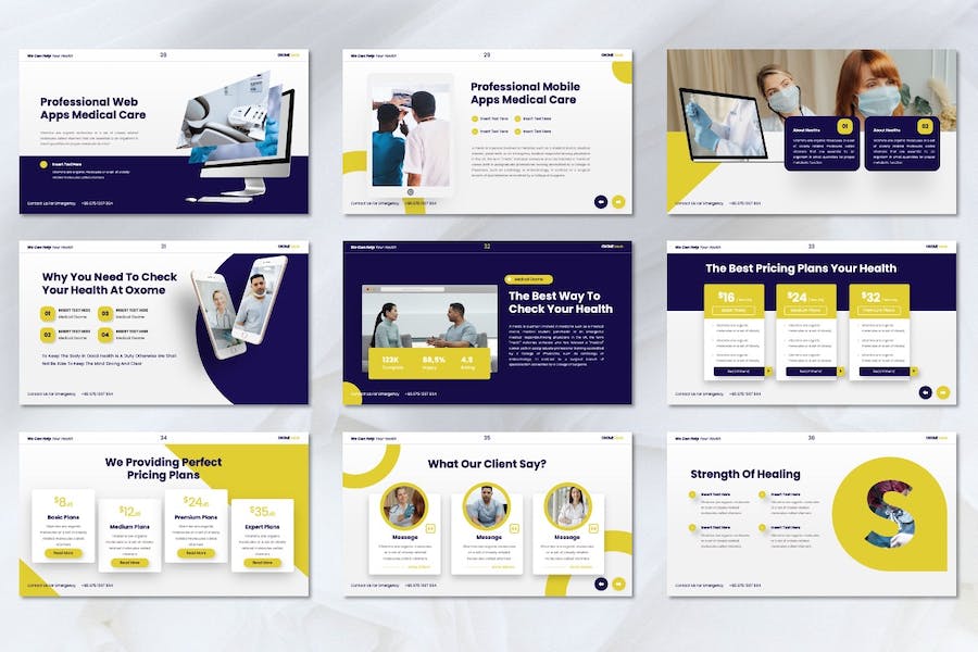 医疗护理健康管理服务Keynote模板 - 顶尖PPT