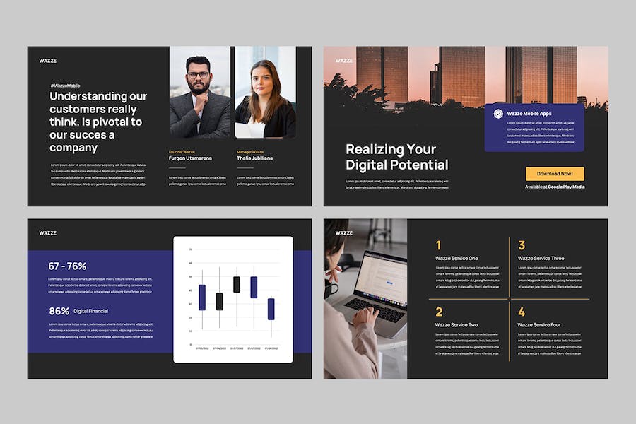 移动应用开发技术方案PPT模板 - 顶尖PPT