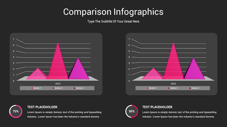 对比图表深色主题Keynote模板 - 顶尖PPT