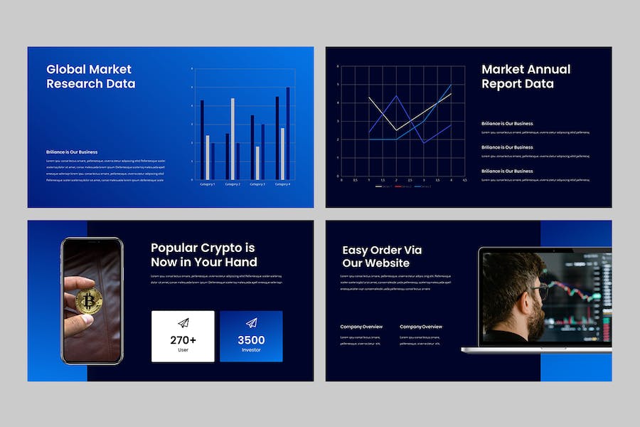 加密货币数字资产区块链投资PPT模板 - 顶尖PPT