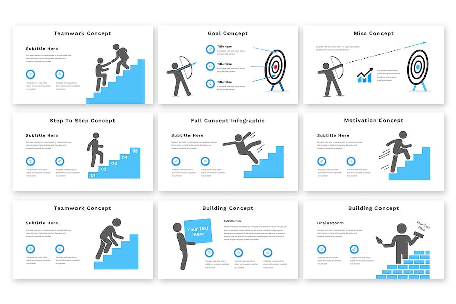 创意人物概念插画图形keynote模板 - 顶尖PPT