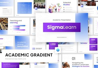 渐变风格学术研究keynote模板 - 顶尖PPT