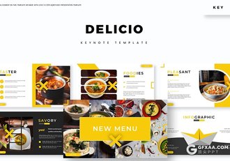 30页餐饮美食介绍展示多用途keynote模板 5种主题配色 - 顶尖PPT
