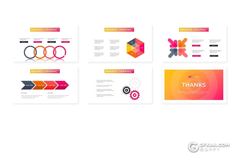 30页国外渐变时尚简约多用途keynote模板5种主题配色 - 顶尖PPT