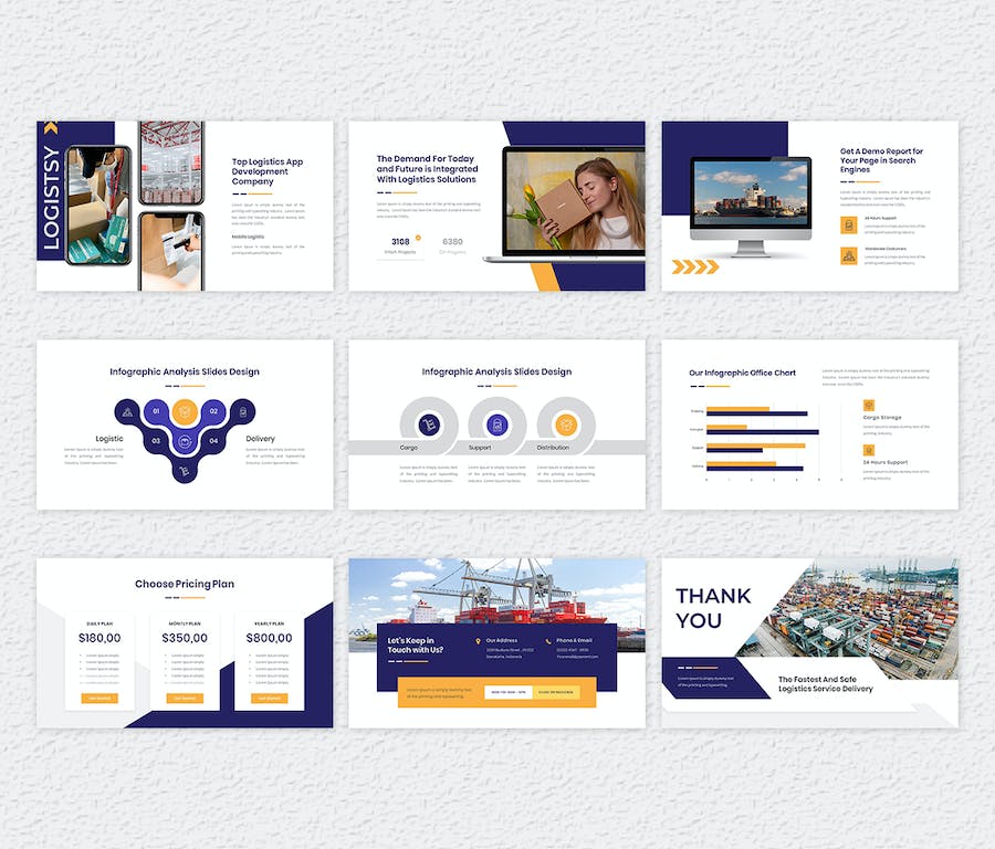 物流配送业务介绍流程展示PPT模板 - 顶尖PPT