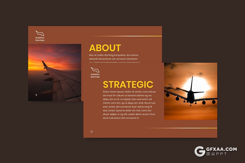 51页扁平化航空公司业务展示介绍PPT模板 - 顶尖PPT