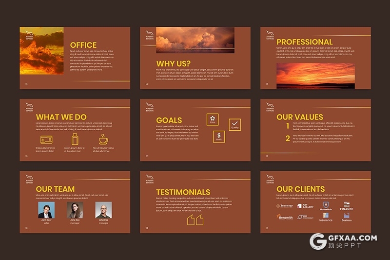 51页扁平化航空公司业务展示介绍PPT模板 - 顶尖PPT