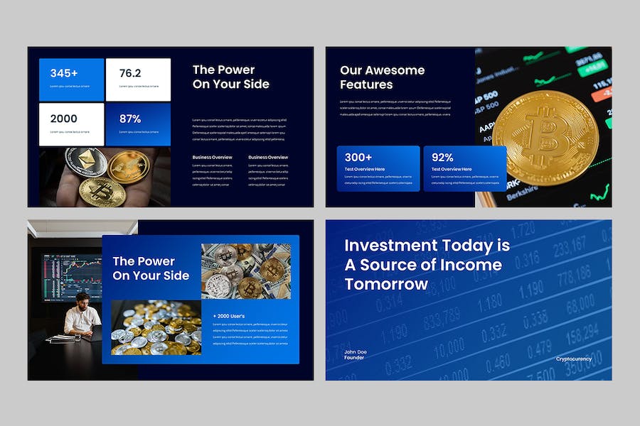 加密货币数字资产区块链投资PPT模板 - 顶尖PPT