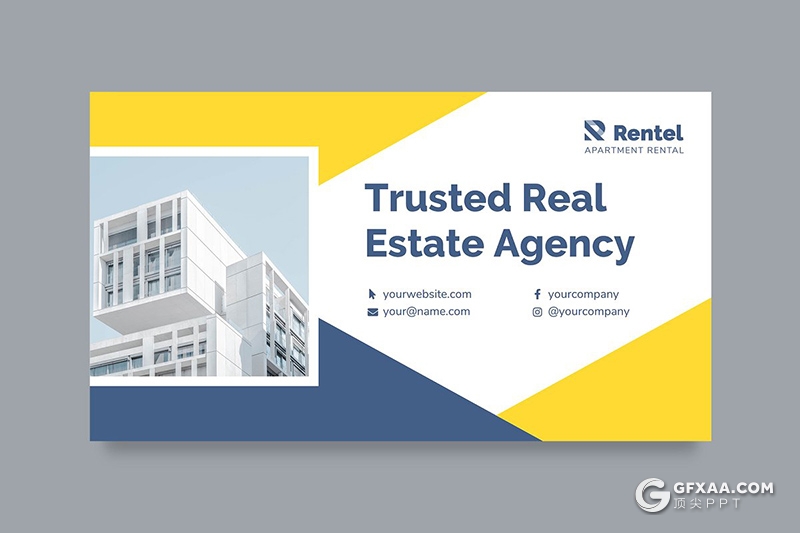 51页国外扁平化房屋出售出租行业业务展示介绍PPT模板 - 顶尖PPT